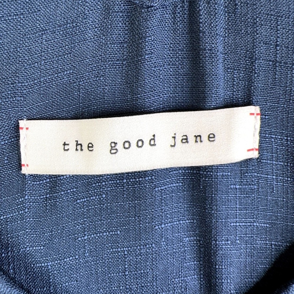 The Good Jane Womens Tank Top Medium Blue Textured Sleeveless Coastal Minimalist - Picture 3 of 9